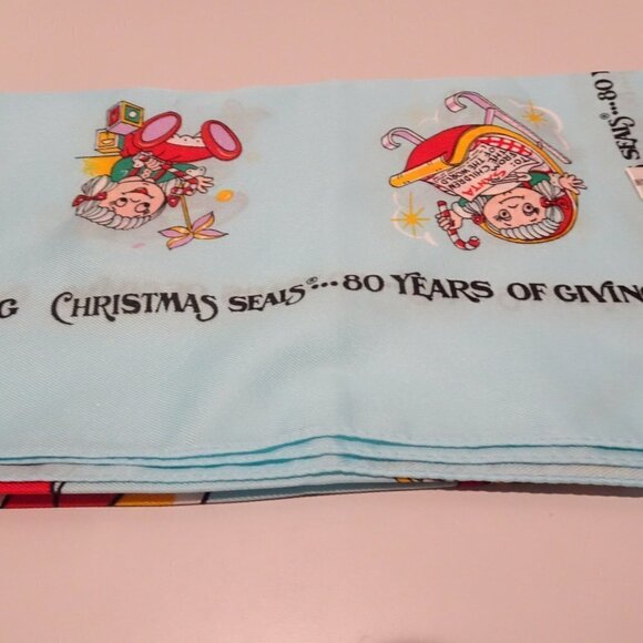 Vintage Christmas Scarf 1987 Glentex American Lung Association Christmas Seals - Picture 3 of 6
